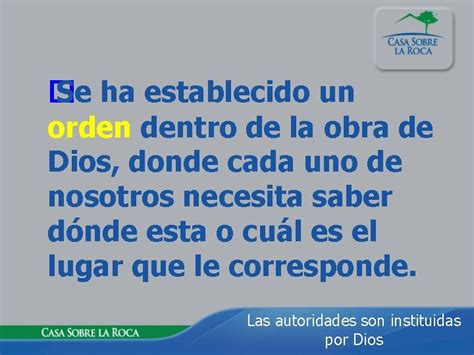 Los Hombres Deben Obedecer A La Autoridad Delegada