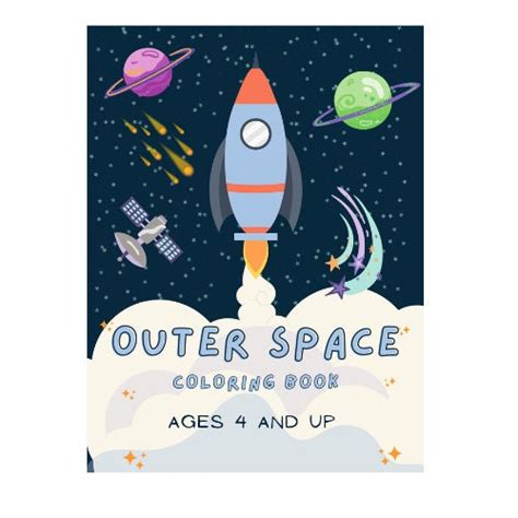 SPACE COLORING BOOK: 50 Illustrations of the Universe Featuring Planets ...