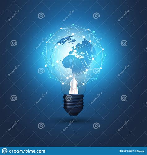 Abstract Cloud Computing Electric And Global Network Connections Concept Design With Earth