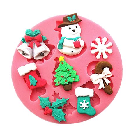 Molde de silicona para decoraciones de fondant motivo navideño