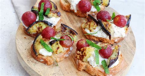 Bruschetta Met Burrata Aubergine En Gegrilde Druiven Jaimys Kitchen