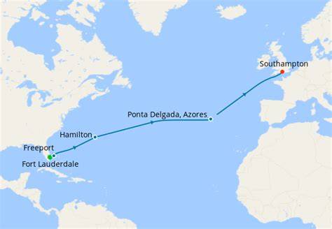 Eastbound Transatlantic Crossing From Fort Lauderdale To Southampton