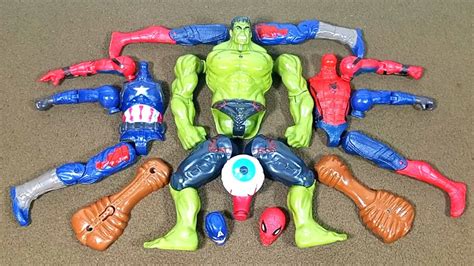 Merakit Mainan Captain America Vs Spider Man Vs Siren Head Dan Hulk