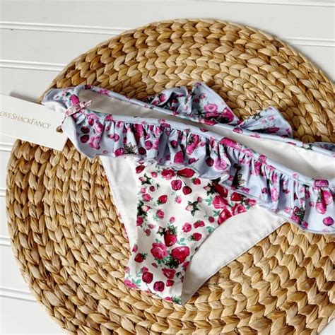 LoveShackFancy Swim New Loveshackfancy Girls Mini Harbor Bikini Bottom Berry Sundae Nwt