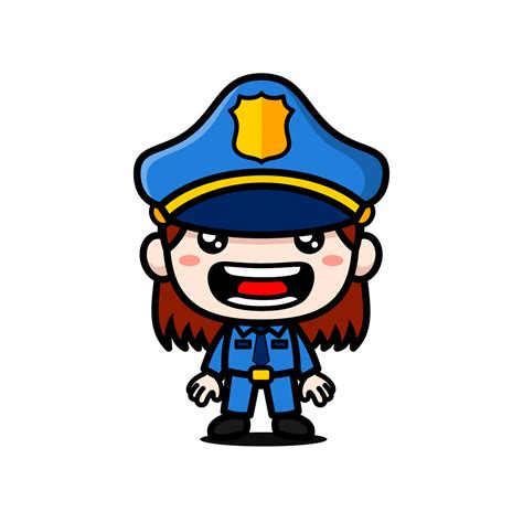 Cute Police Woman Cartoon Character 27924181 Vector Art at Vecteezy