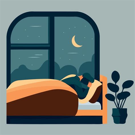 Human character sleeping at night 18884275 Vector Art at Vecteezy