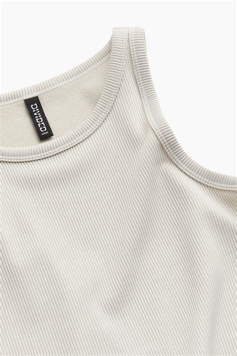 Ribbed Tank Top Light Beige Ladies Handm Us