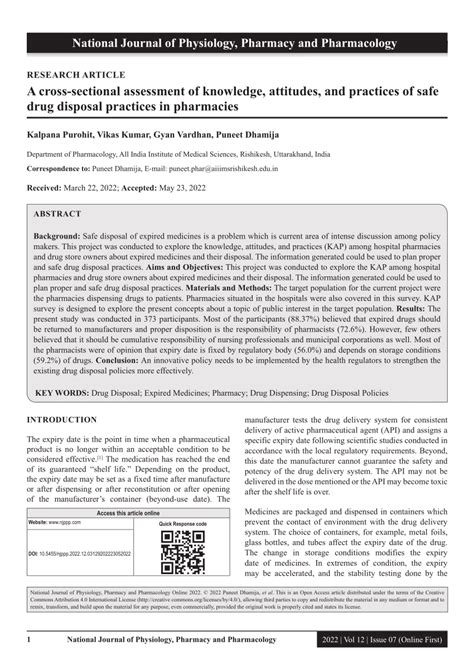 Pdf A Cross Sectional Assessment Of Knowledge Attitudes And