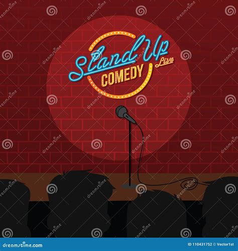 Stand up comedy open mic stock vector. Illustration of laugh - 110431752