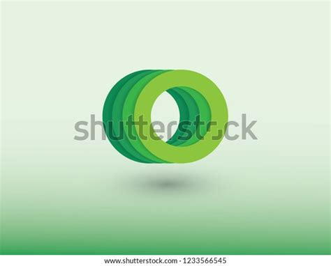 Green Circle Shape Vector Logo Reflections Stock Vector Royalty Free