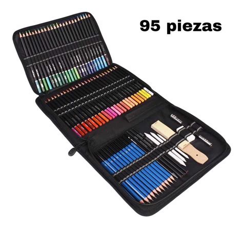 Kit Profesional De Dibujo Con Lápices De Colores 95 Piezas Meses sin