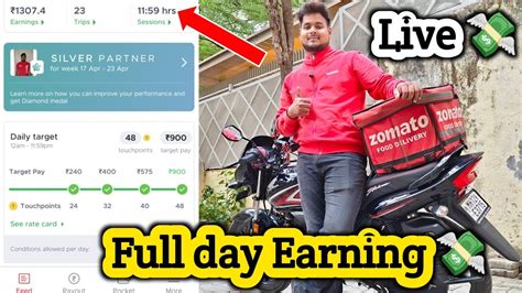 Full Day Earning In Zomato Zomato Earning Order Earning