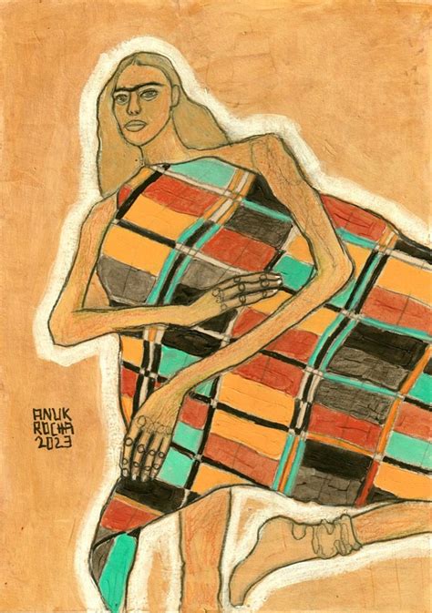 Ac Naked In Bed Original Artwork Figure Painting Drawing Skills