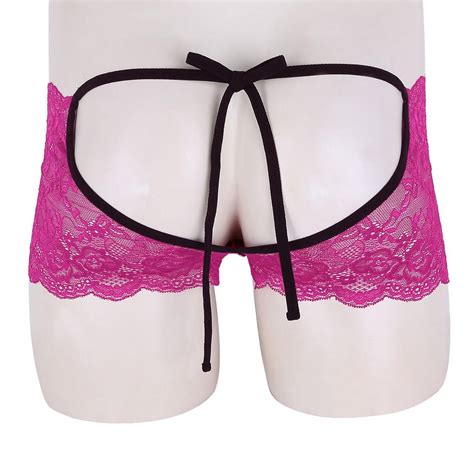 Sexy Mens Floral Lace Strappy Bulge Pouch Low Rise Sissy Bikini Briefs