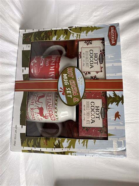 Anastasia Sweets Nostalgic Winter Xmas Hot Cocoa Mug Set NIB Best By