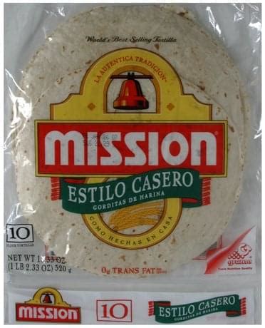 Mission Flour Tortillas 10 Ea Nutrition Information Innit