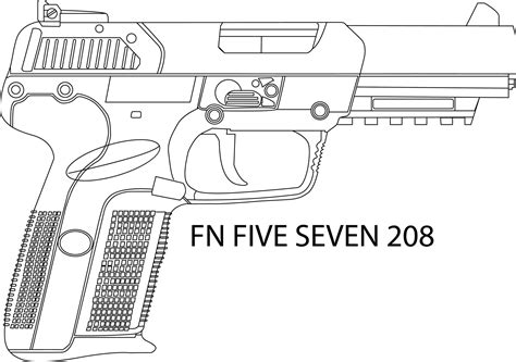 Artstation Fn Five Seven Gun Line Art Vector File For Laser Engraving