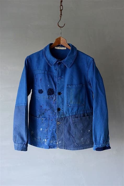 MITSUGU Sasaki French Vintage Patchwork Blue Work Jacket Cotton France