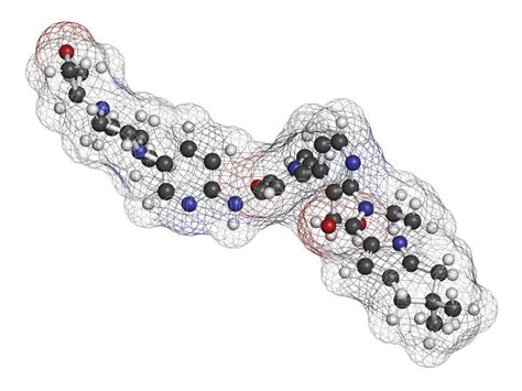 Fenebrutinib Drug Molecule. 3D Rendering Stock Illustration ...