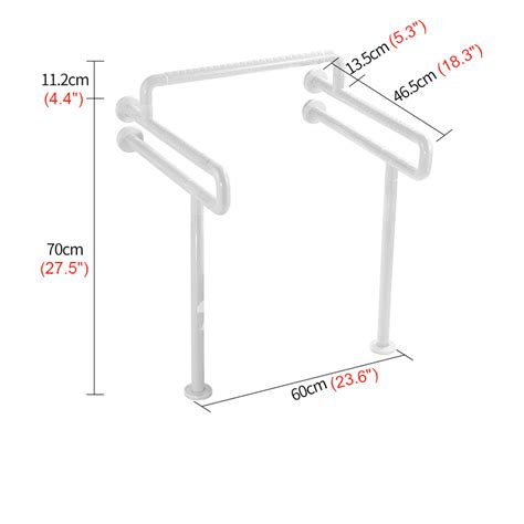 Handicap Toilet Grab Bars Floor Mounted Stainless Steel Bathroom Grab ...