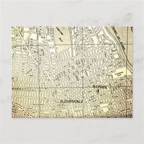 Bayside, Queens, NY Vintage Map Postcard | Zazzle.co.uk