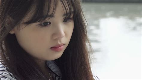 Close Up Portrait Of Smiling Pretty Brunette Woman With Blue Eyes Sensual Fresh Happy Face