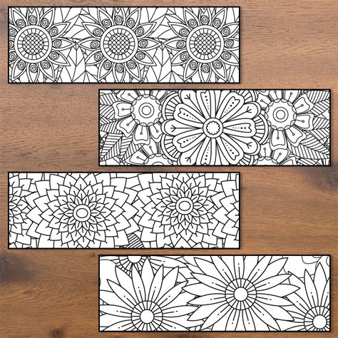 Floral Bookmark, Mandala Coloring Pages, Stocking Stuffers for College ...