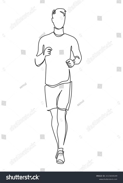 Male Runner Ink Continuous One Line Stock Vector (Royalty Free ...