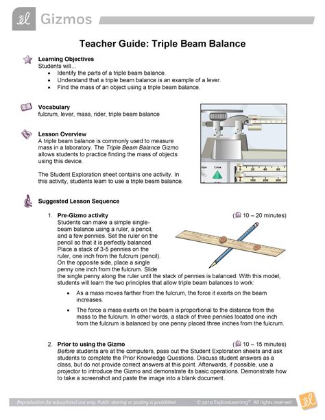 Triple Beam Balance Worksheet – Pro Worksheet