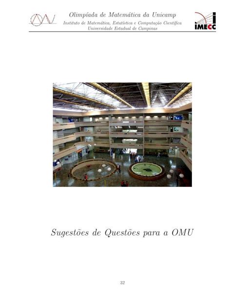 PDF Sugest Oes De Quest Oes Para A OMU Unicamppulino