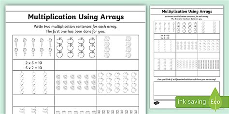 Multiplication Using Arrays Teacher Made Twinkl