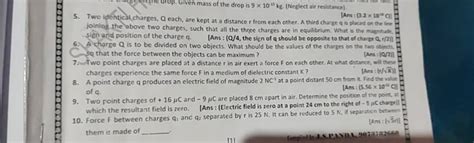 Two Identical Charges Q Each Are Kept At A Distance R From Each Othe