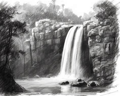 Aggregate 69+ waterfall pencil drawing latest - xkldase.edu.vn