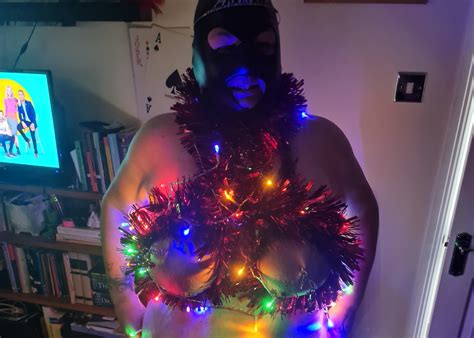 BBW Wrapped In Christmas Lights 2 Breast Bound BBW Bondage Amateur Socks Rope Bondage Bound