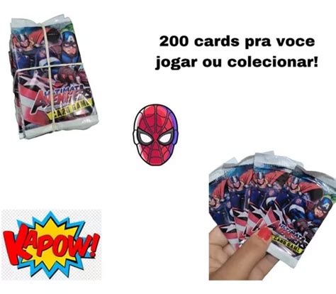 Kit 200 Cards Vingadores 2023 50 Pacoteinhos Bater Bafo