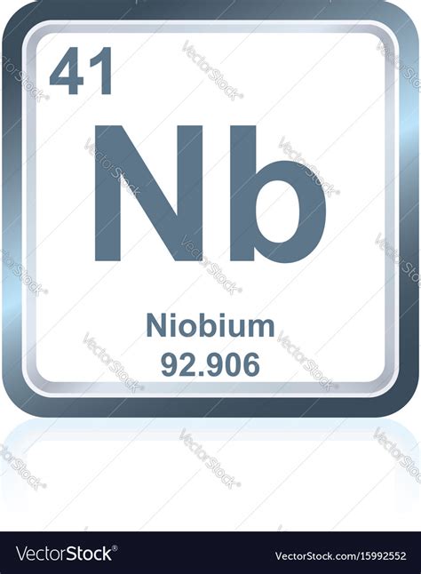 Chemical element niobium from the periodic table Vector Image