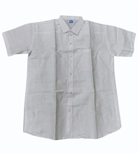 Plain Poly Cotton Khadi Cotton Shirts Half Sleeves Formal Wear At Rs