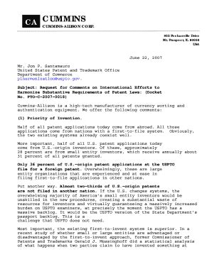 Fillable Online Uspto Uspto And Cummins Form Fax Email Print PdfFiller