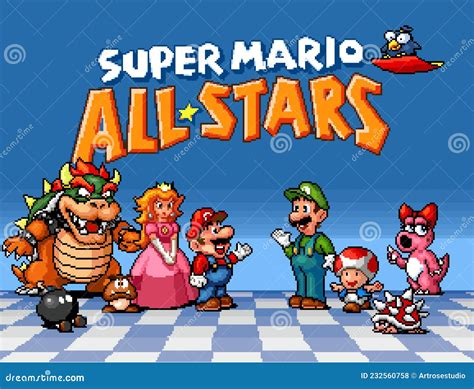 Splash Screen Of 16 Bit Super Mario All Stars Classic Video Games