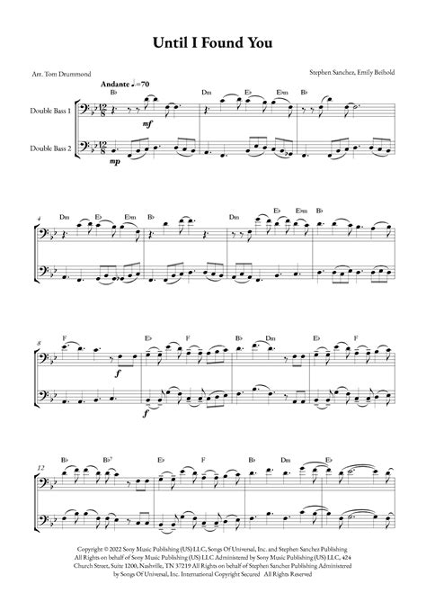 Until I Found You Arr Tom Drummond By Stephen Sanchez Sheet Music