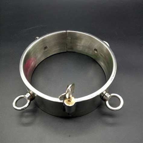 Hot 6cm High Heavy Slave Collar Metal Bondage Stainless Steel Sex Neck