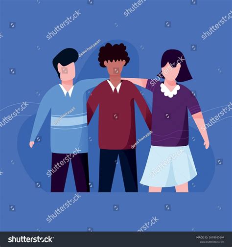 Happy Cuddle Day Friendship Hugging Cuddling Stock Vector Royalty Free