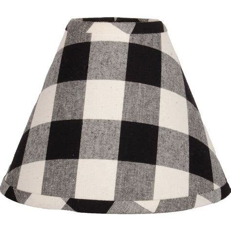 Lamp Shade 10 Inch Buffalo Check Black Country Decor Ring Clip Style