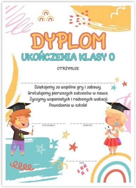 Learnhow Dyplom A4 Ukończenia Zerówki Plastyka 10Szt Ceny i opinie