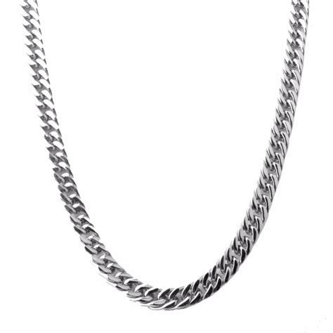 8mm Silver Cuban Curb Link Neck Chain For Men Online In Pakistan The