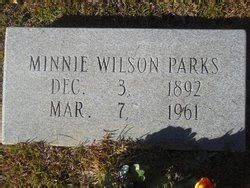 Minnie Wilson Parks 1892 1961 Monumento Find A Grave