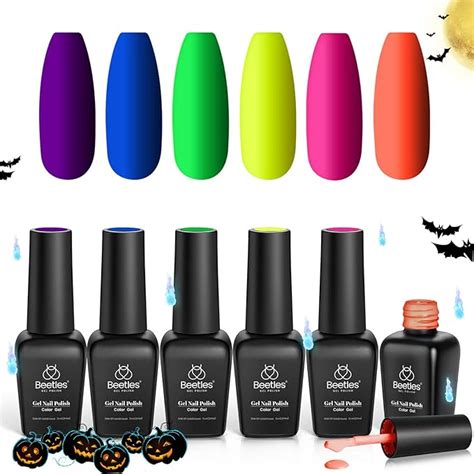 Amazon Beetles Neon Gel Nail Polish Set Fall Nails Gel Neon Orange Hot Pink Blue Yellow