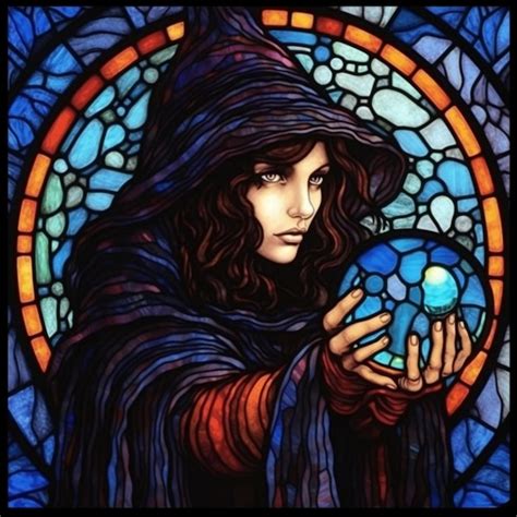 Premium Ai Image A Close Up Of A Stained Glass Window With A Person