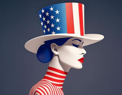 American Flag Suit Woman Premium Ai Generated Image