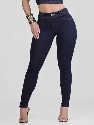 Calça Hot Pants Escura Cintura Alta Modeladora e Estilosa Pit Bull Jeans Calça Hot Pants